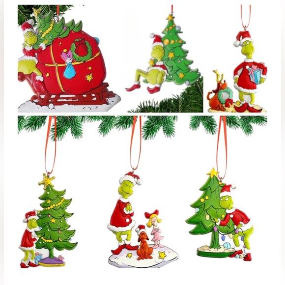 6 Pcs  Grinch Christmas Decorations Hanging Ornaments - - Picture 1 of 5